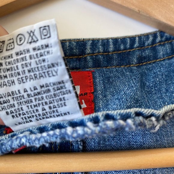 SQZ 90's Vtg Denim blue dress full zip front sleeveless retro women L‎ - Picture 5 of 7